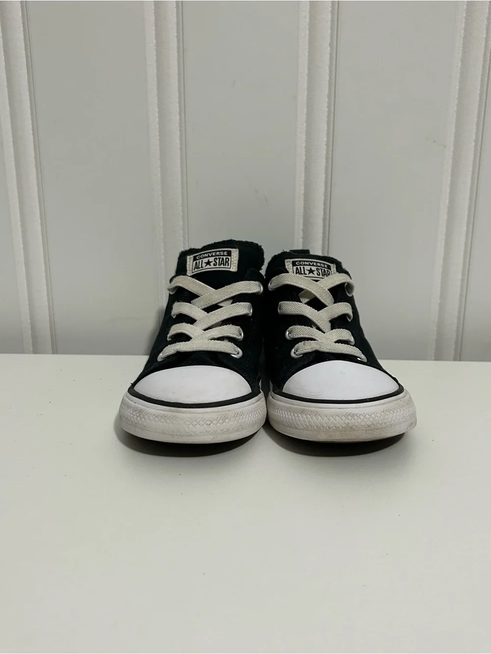 Converse ctas hi street Kids Black and White Low-Top Sneakers with White Laces